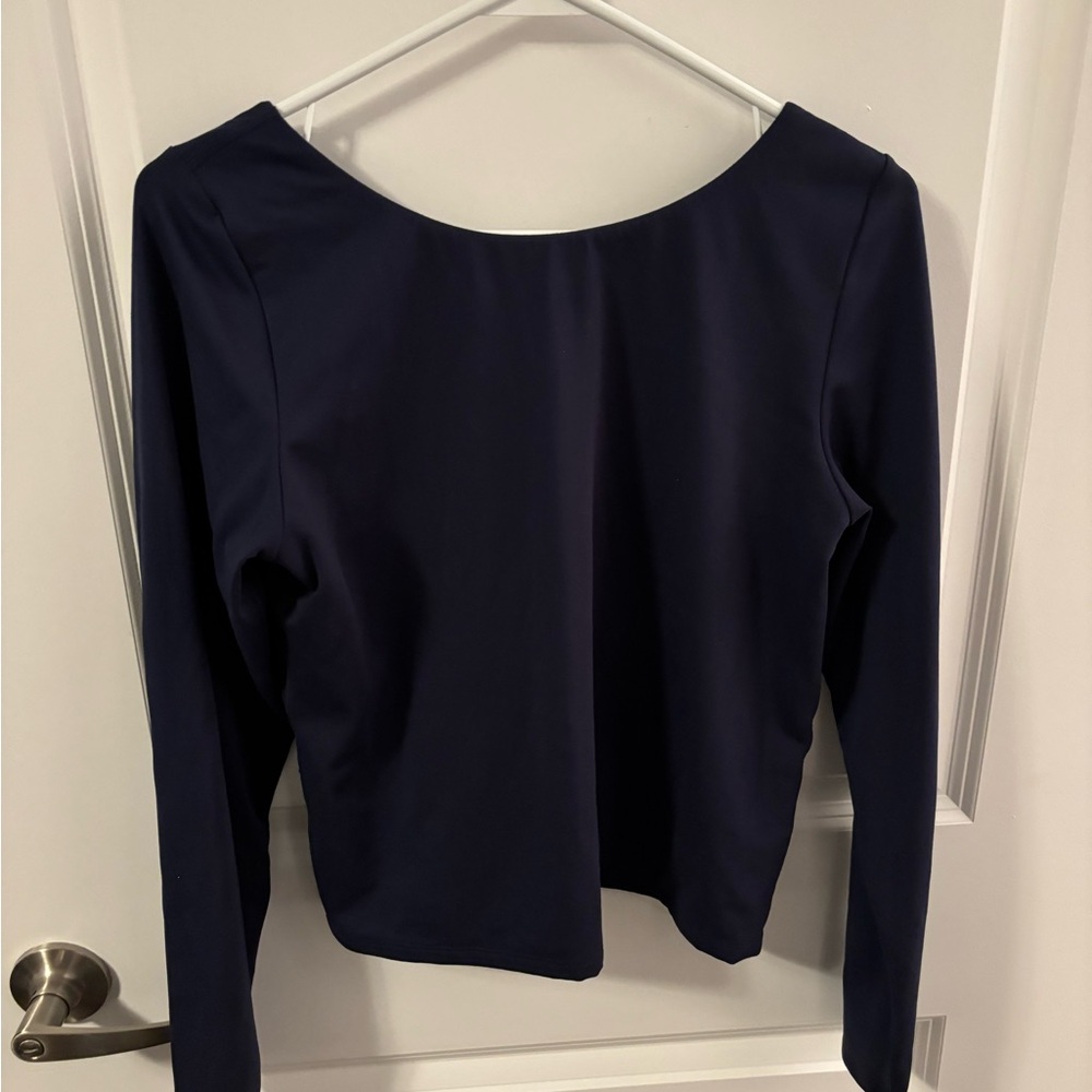 Backless Navy Long Sleeve Top